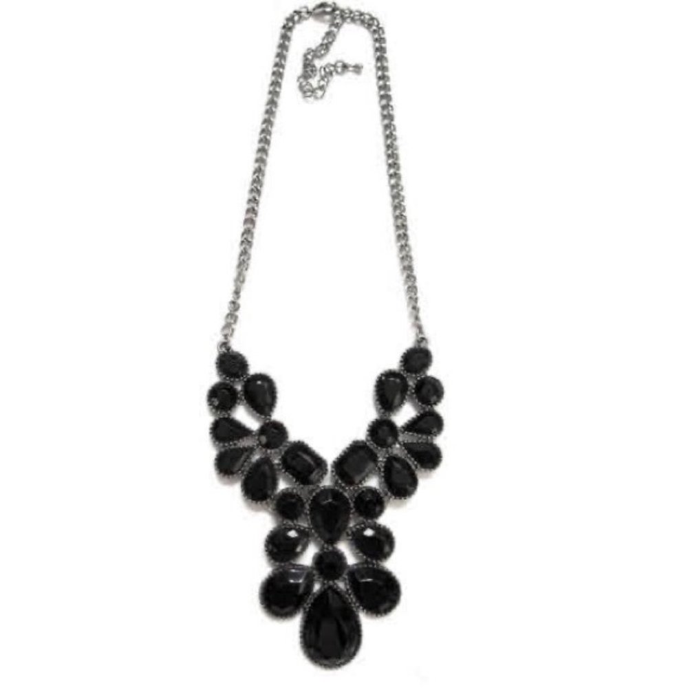 Bib Statement Necklace, Black